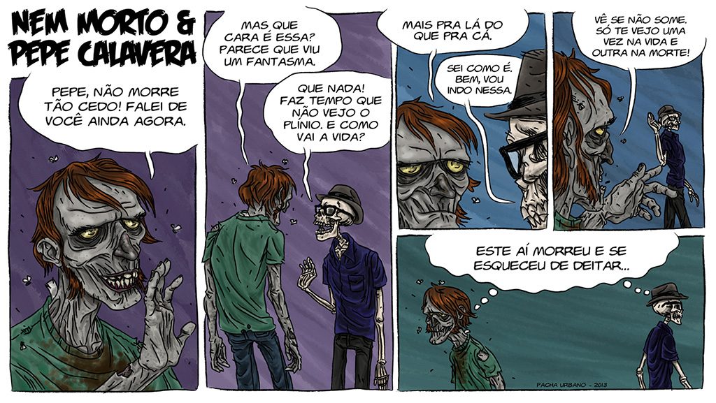 Nem Morto e Pepe Calavera - HQ para o livro Nem Morto 2, de Leo Finocchi.