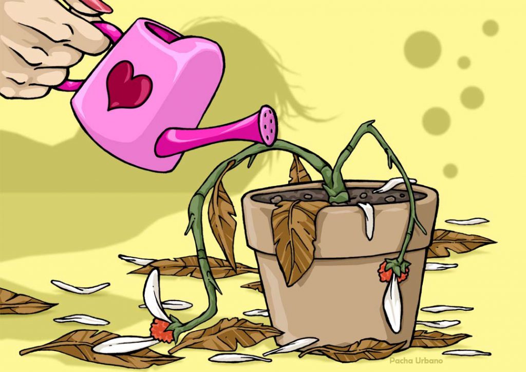 Relacionamento Morto - ilustração para a revista feminina Bolsa de Mulher.