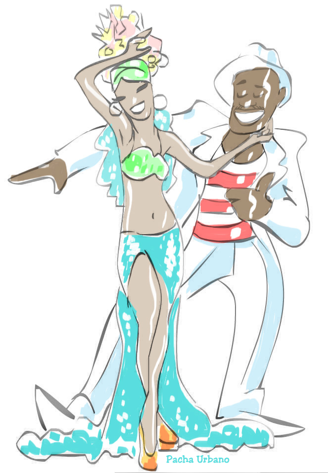 Passistas - ilustração para endomarketing do Shopping Nova América.