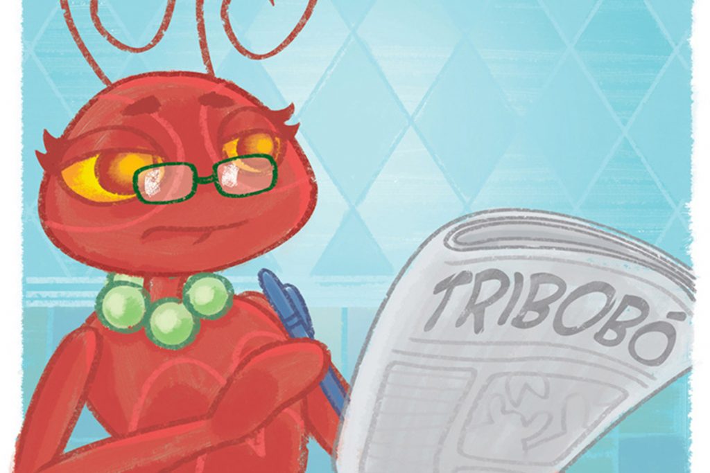 Nhoca e Miga - ilustração para o livro infantil A Minhoca Nhoca e a Formiga Miga, de Cezar Braga Said.